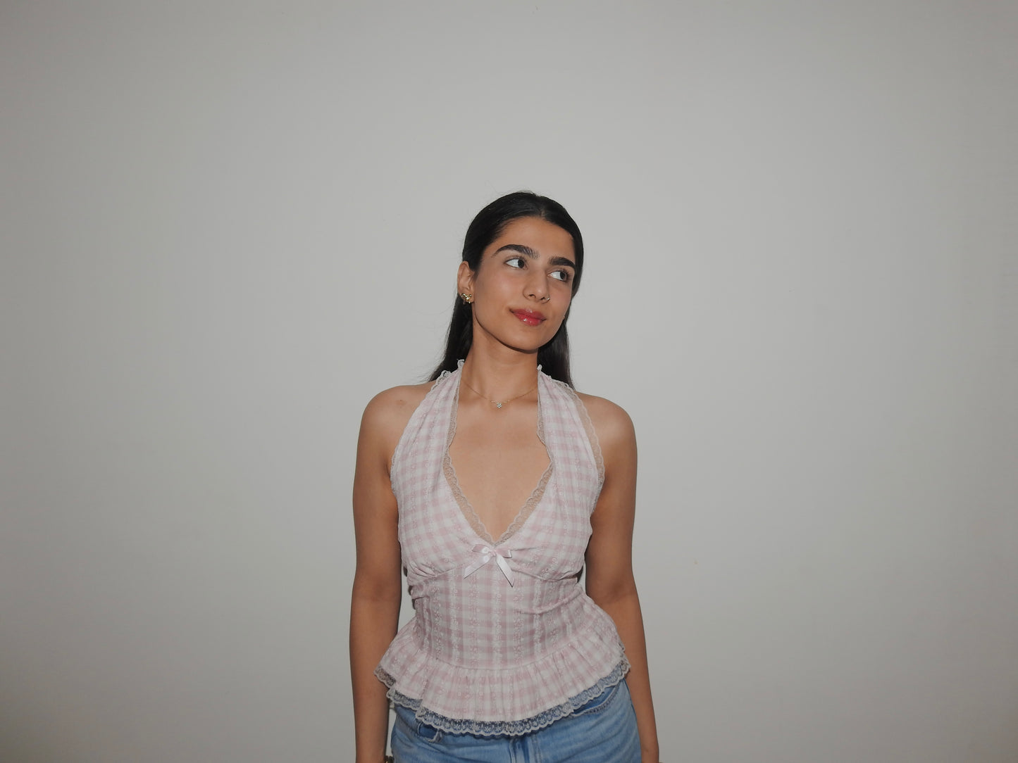 Embossed Gingham top