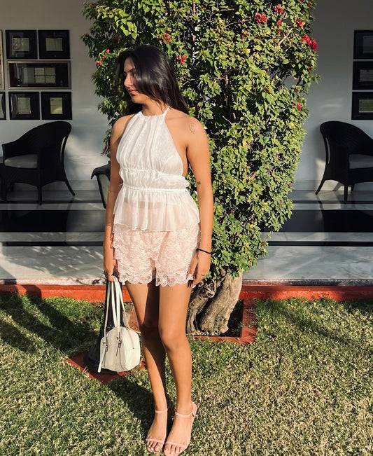 Bloom Lace Shorts in baby pink