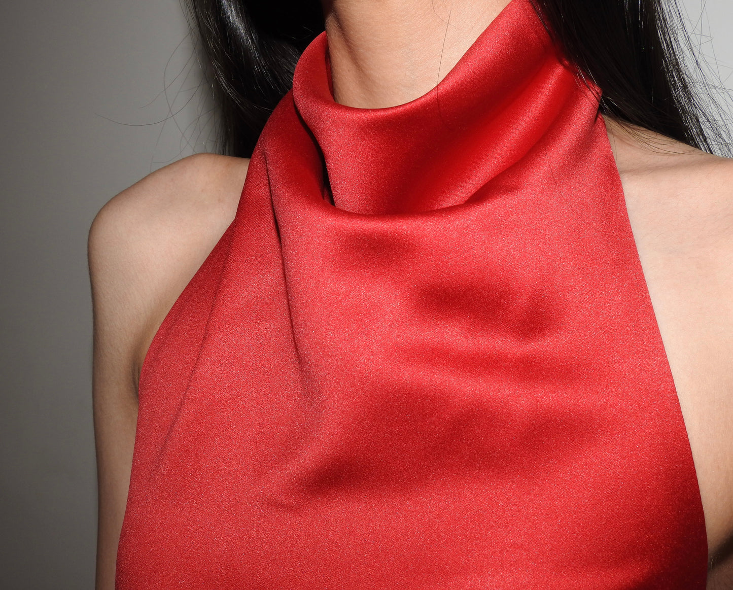 Scarlet satin top